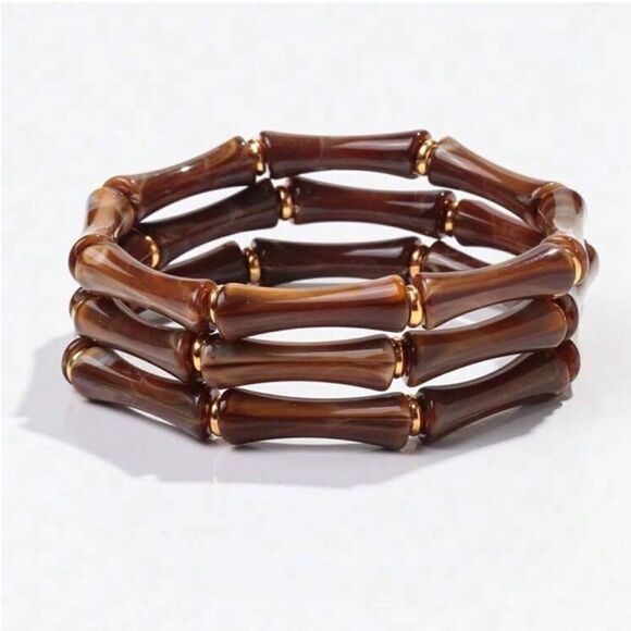 Free People Jewelry - Brown Bamboo-Inspired Bracelet N1423